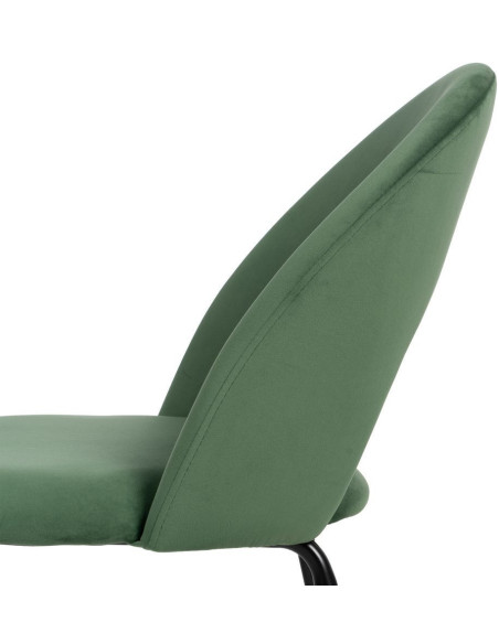 Chaise moderne arrondie Velours Vert Métal Noir Dorvia (Lot de 4) - 8