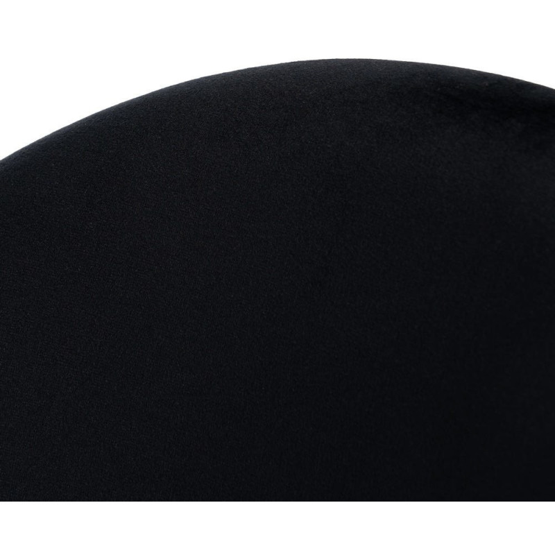 Chaise moderne arrondie Velours Noir Métal Noir Dorvia (Lot de 4) - 7