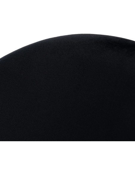 Chaise moderne arrondie Velours Noir Métal Noir Dorvia (Lot de 4) - 7
