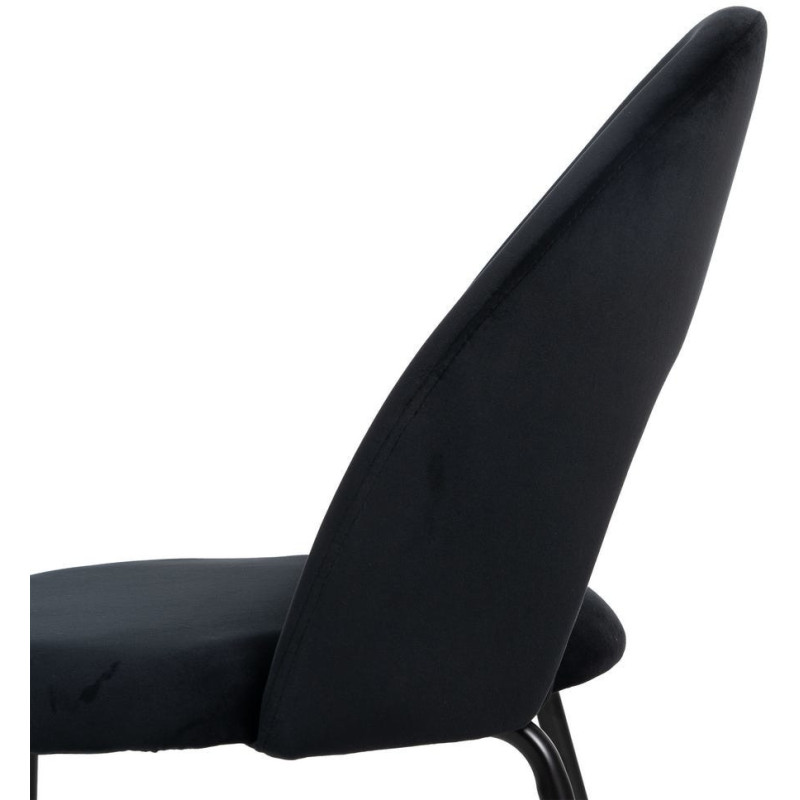Chaise moderne arrondie Velours Noir Métal Noir Dorvia (Lot de 4) - 8
