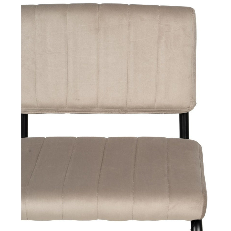Chaise industrielle chic Luge Tissu Beige Matelassé Métal Noir Nivira - 5