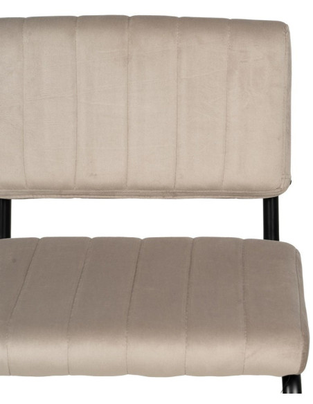 Chaise industrielle chic Luge Tissu Beige Matelassé Métal Noir Nivira - 5