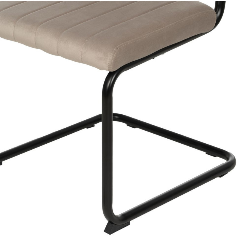 Chaise industrielle chic Luge Tissu Beige Matelassé Métal Noir Nivira - 10