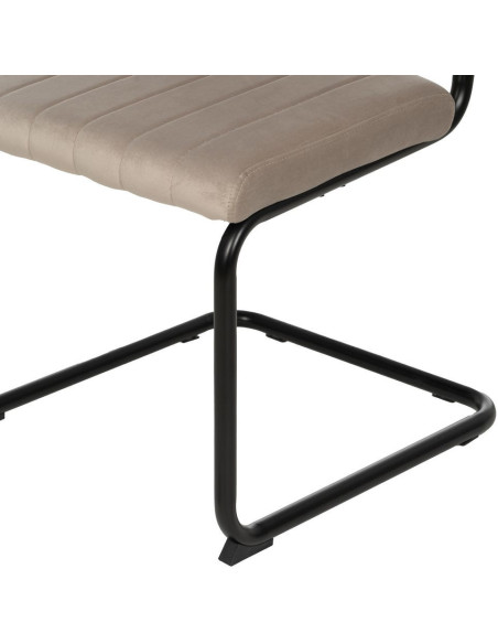 Chaise industrielle chic Luge Tissu Beige Matelassé Métal Noir Nivira - 10