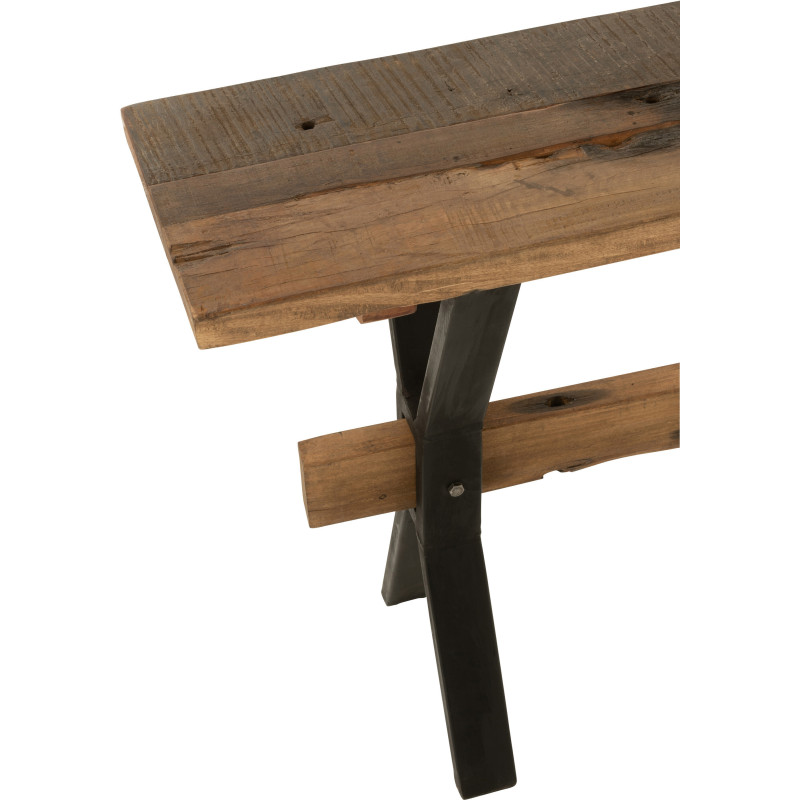Console Rectangulaire Hector en Bois recyclé Marron Métal Noir - 6