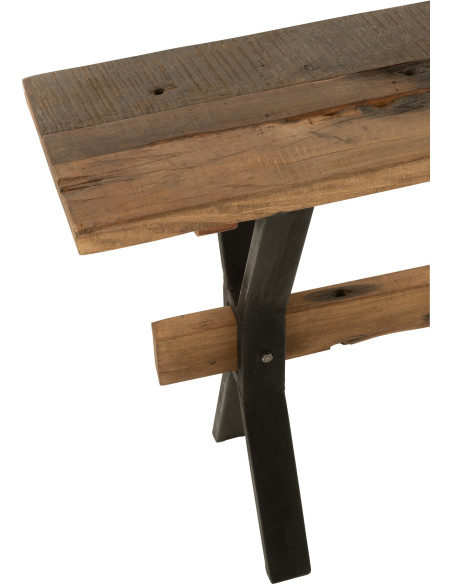 Console Rectangulaire Hector en Bois recyclé Marron Métal Noir - 6