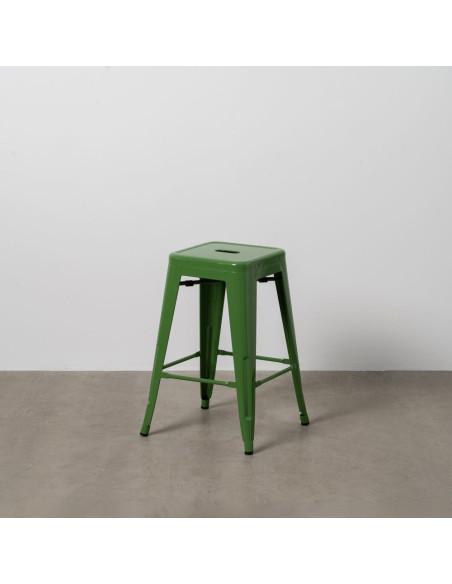 Tabouret industriel chic Métal Vert Dallas (Lot de 4) - 7