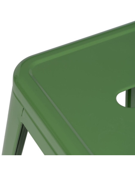 Tabouret industriel chic Métal Vert Dallas (Lot de 4) - 2