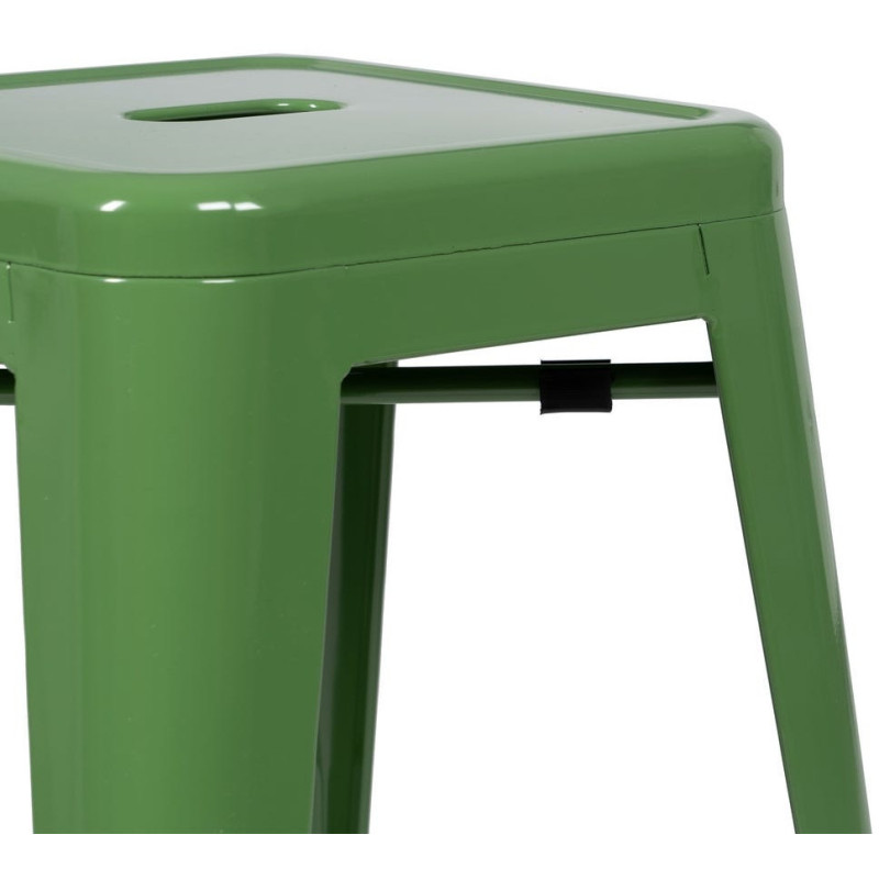 Tabouret industriel chic Métal Vert Dallas (Lot de 4) - 4