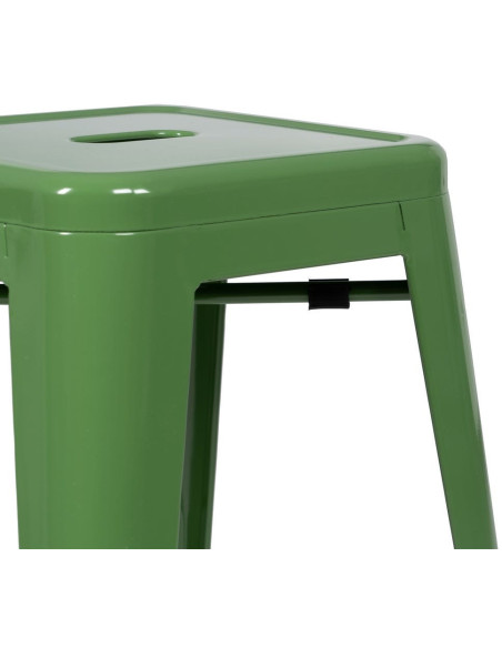 Tabouret industriel chic Métal Vert Dallas (Lot de 4) - 4