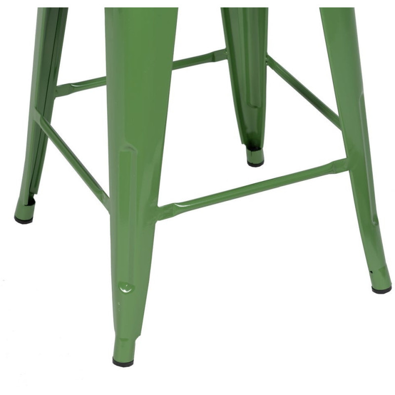 Tabouret industriel chic Métal Vert Dallas (Lot de 4) - 5