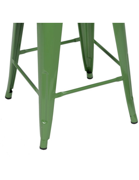 Tabouret industriel chic Métal Vert Dallas (Lot de 4) - 5