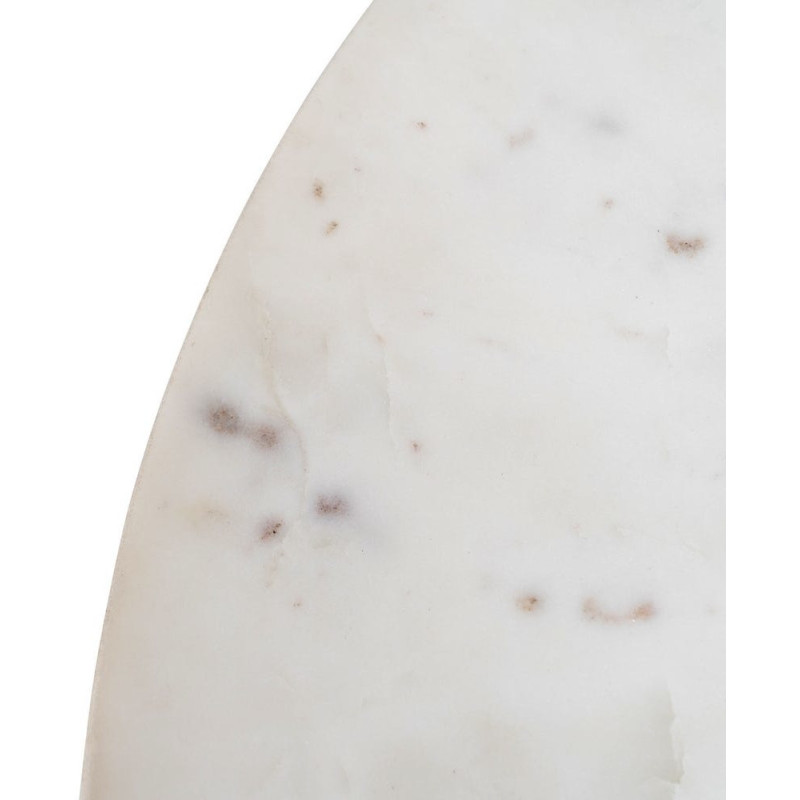 Table basse moderne chic Ronde 75 cm en Bois de manguier Marbre Blanc Tolia - 3