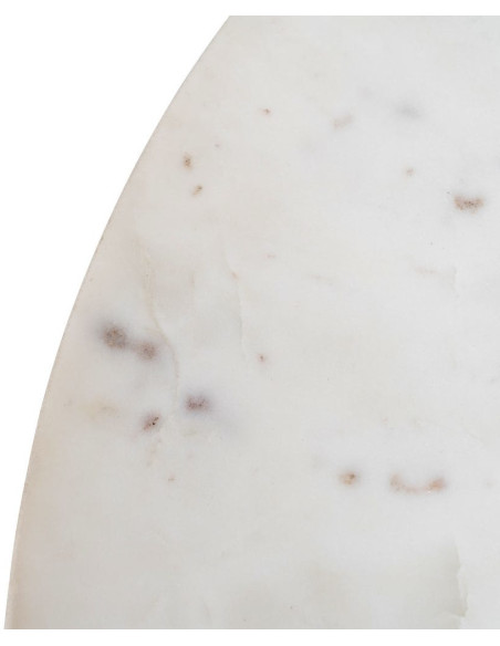 Table basse moderne chic Ronde 75 cm en Bois de manguier Marbre Blanc Tolia - 3