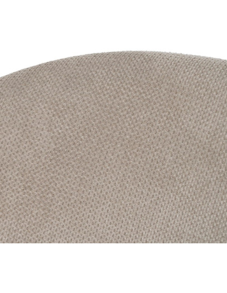 Fauteuil de table contemporain chic Tissu Beige Métal Noir Almero (Lot de 2) - 7