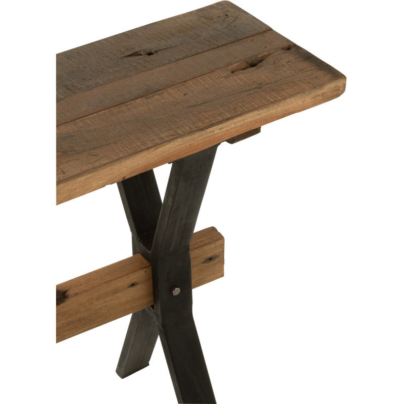 Console Rectangulaire Hector en Bois recyclé Marron Métal Noir - 7