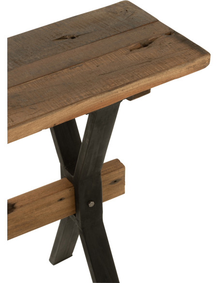 Console Rectangulaire Hector en Bois recyclé Marron Métal Noir - 7