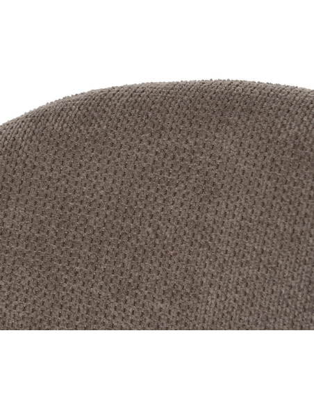 Fauteuil de table contemporain chic Tissu Taupe Métal Noir Almero (Lot de 2) - 6