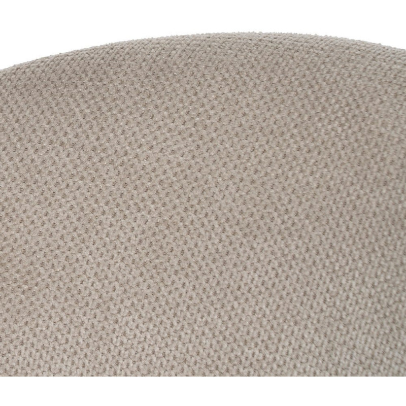 Fauteuil de table moderne arrondi Tissu Beige Métal Noir Alvero (Lot de 2) - 6