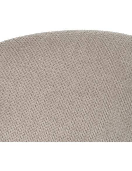 Fauteuil de table moderne arrondi Tissu Beige Métal Noir Alvero (Lot de 2) - 6