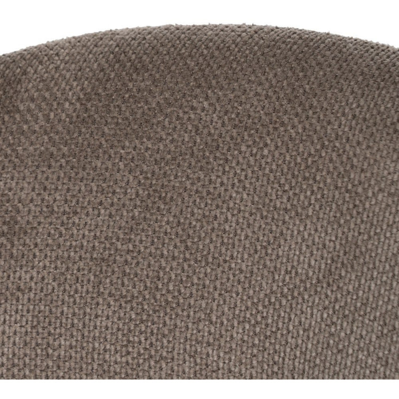 Fauteuil de table moderne arrondi Tissu Taupe Métal Noir Alvero (Lot de 2) - 6