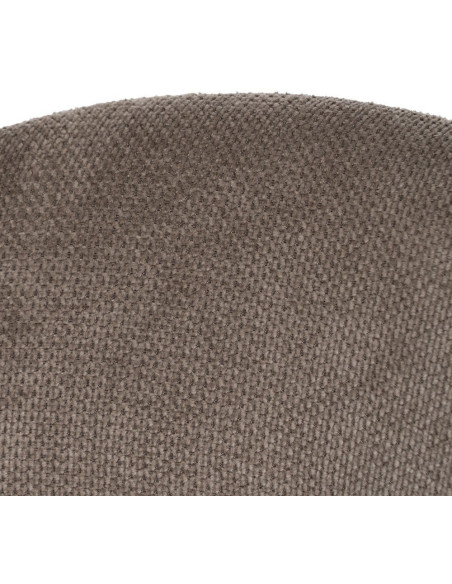 Fauteuil de table moderne arrondi Tissu Taupe Métal Noir Alvero (Lot de 2) - 6