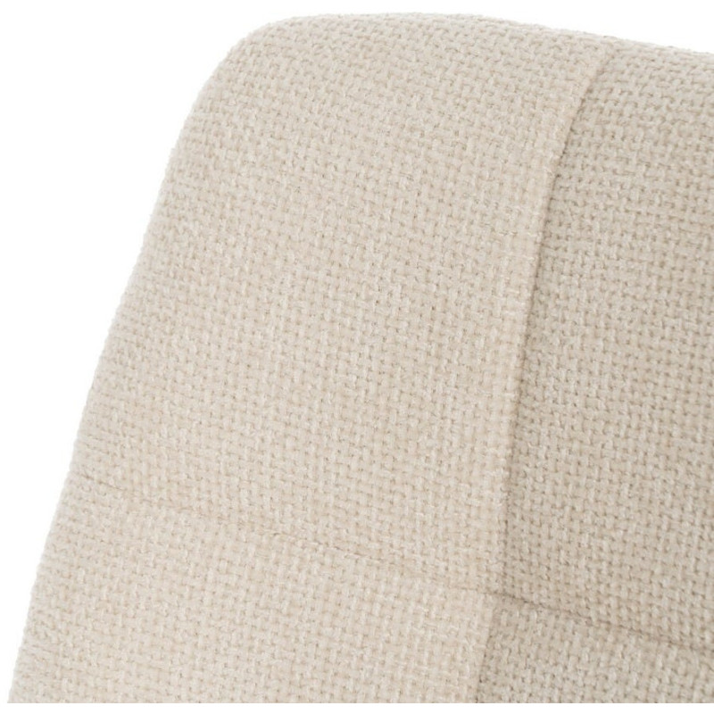 Chaise moderne scandinave Tissu Blanc Matelassé Métal Noir Filina (Lot de 4) - 5