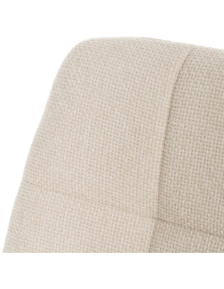 Chaise moderne scandinave Tissu Blanc Matelassé Métal Noir Filina (Lot de 4) - 5