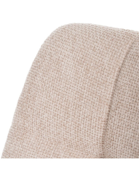 Chaise moderne scandinave Tissu Beige Matelassé Métal Noir Filina (Lot de 4) - 5