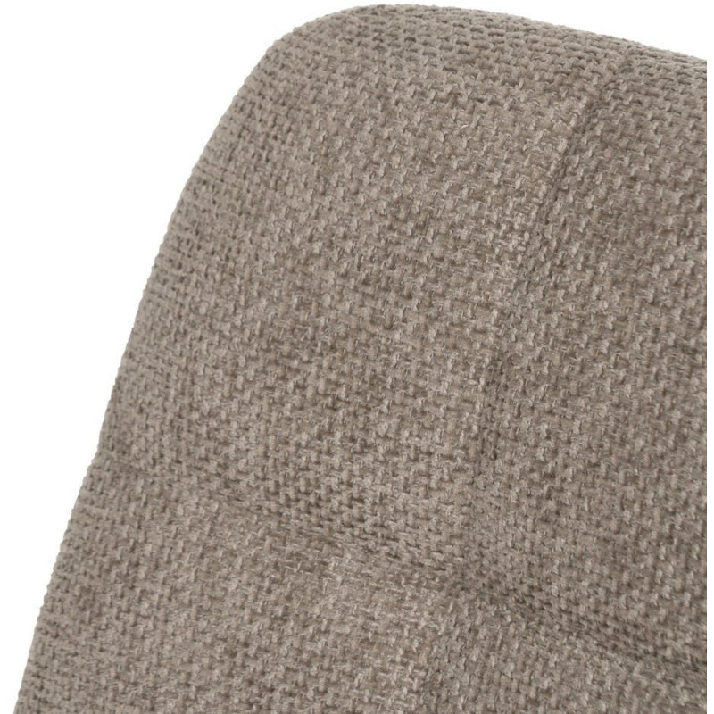 Chaise moderne scandinave Tissu Taupe Matelassé Métal Noir Filina (Lot de 4) - 5