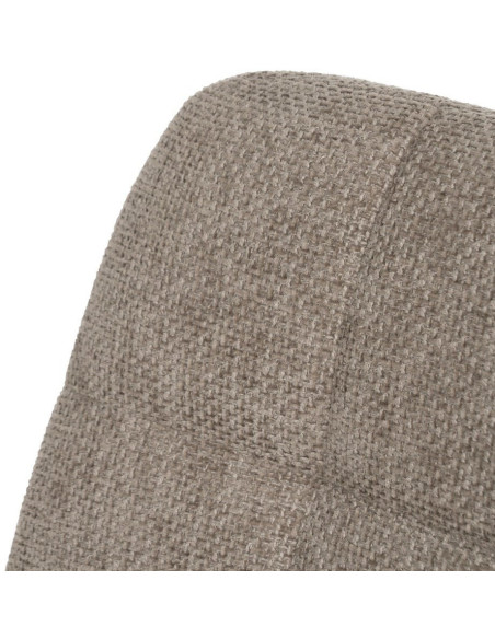 Chaise moderne scandinave Tissu Taupe Matelassé Métal Noir Filina (Lot de 4) - 5