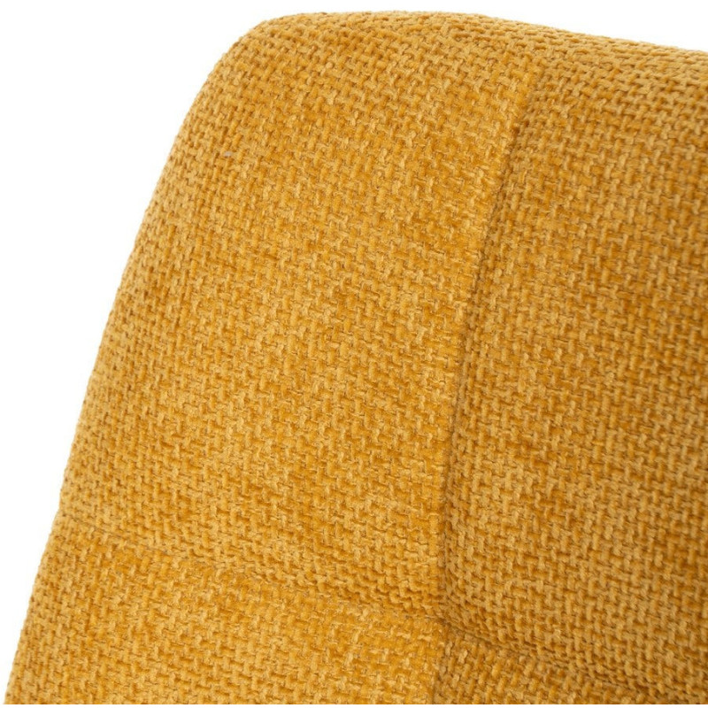 Chaise moderne scandinave Tissu Jaune Matelassé Métal Noir Filina (Lot de 4) - 5