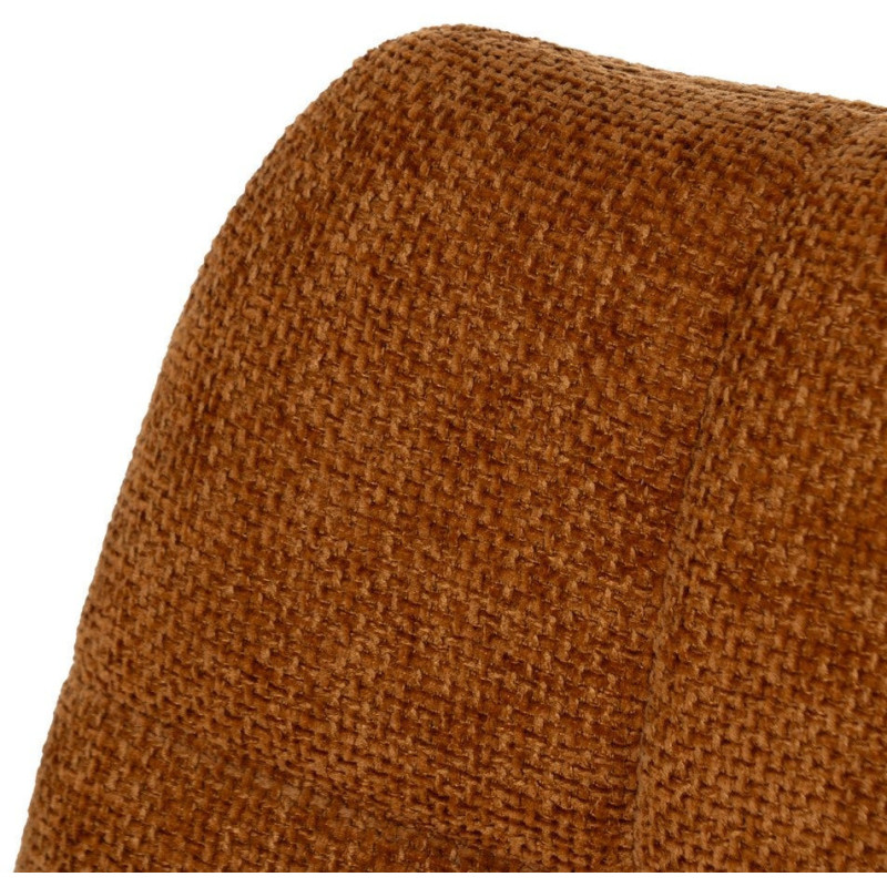 Chaise moderne scandinave Tissu Terracotta Matelassé Métal Noir Filina (Lot de 4) - 5