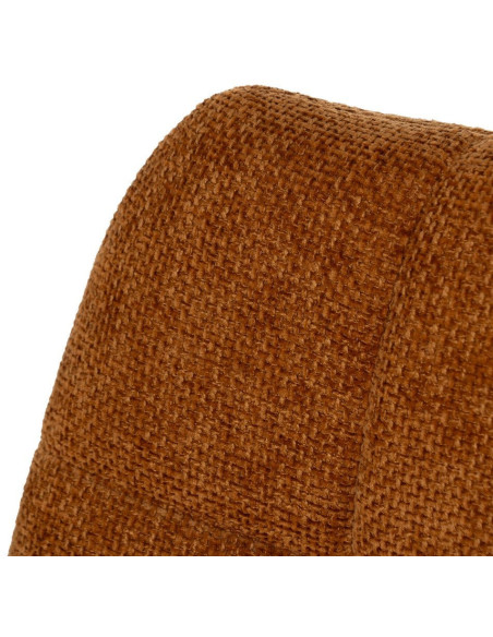 Chaise moderne scandinave Tissu Terracotta Matelassé Métal Noir Filina (Lot de 4) - 5