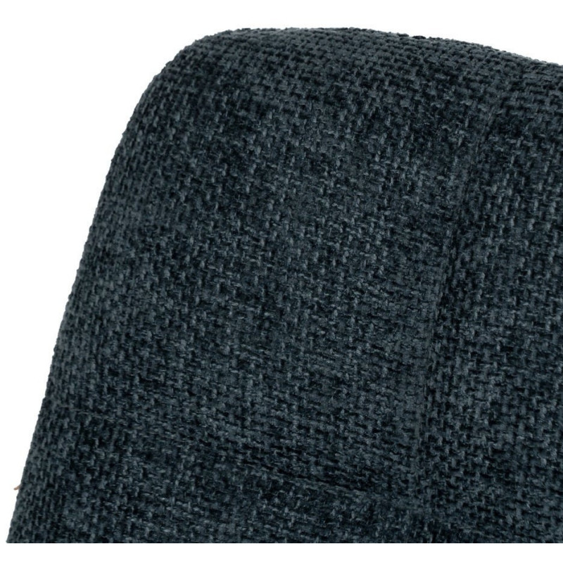 Chaise moderne scandinave Tissu Bleu Matelassé Métal Noir Filina (Lot de 4) - 5