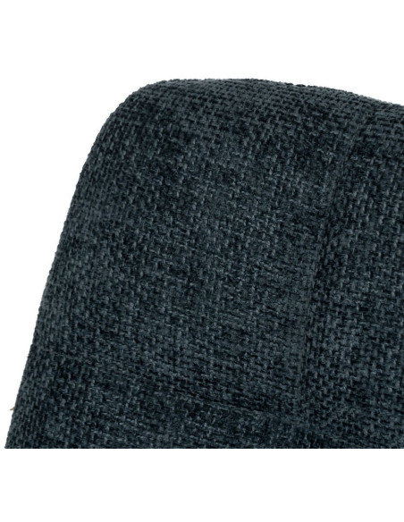 Chaise moderne scandinave Tissu Bleu Matelassé Métal Noir Filina (Lot de 4) - 5