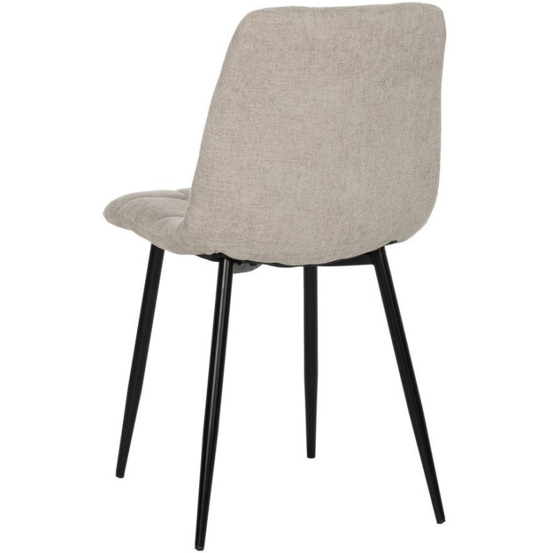 Chaise moderne scandinave Tissu Gris Matelassé Métal Noir Filina (Lot de 4) - 3