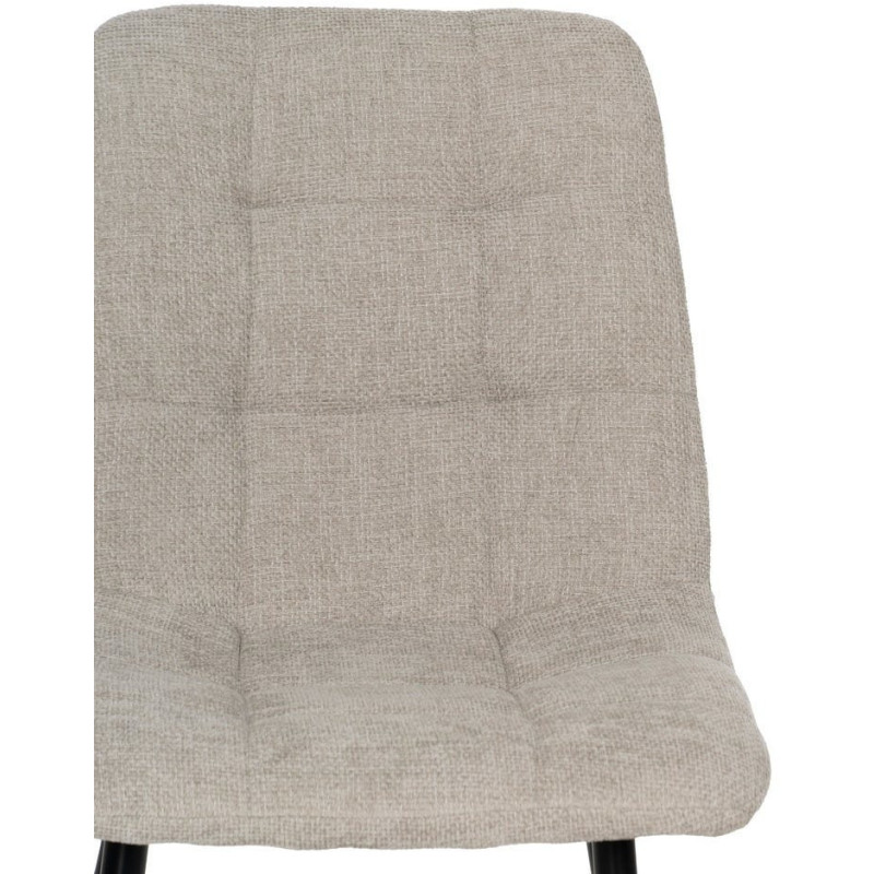 Chaise moderne scandinave Tissu Gris Matelassé Métal Noir Filina (Lot de 4) - 4