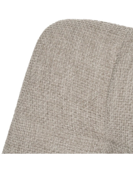 Chaise moderne scandinave Tissu Gris Matelassé Métal Noir Filina (Lot de 4) - 5