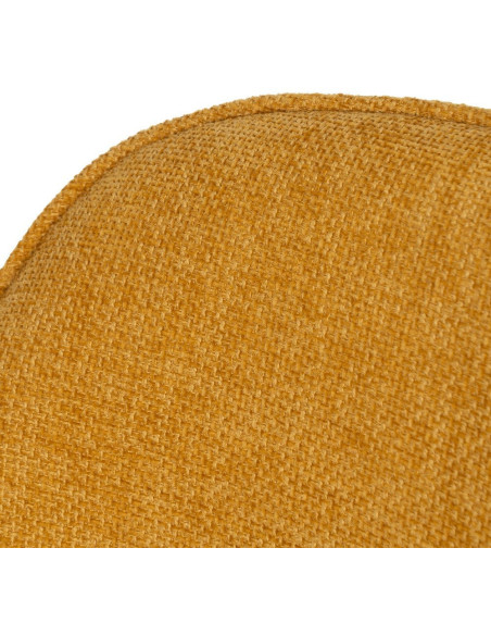 Fauteuil de table contemporain chic Tissu Jaune Métal Noir Varelo - 6