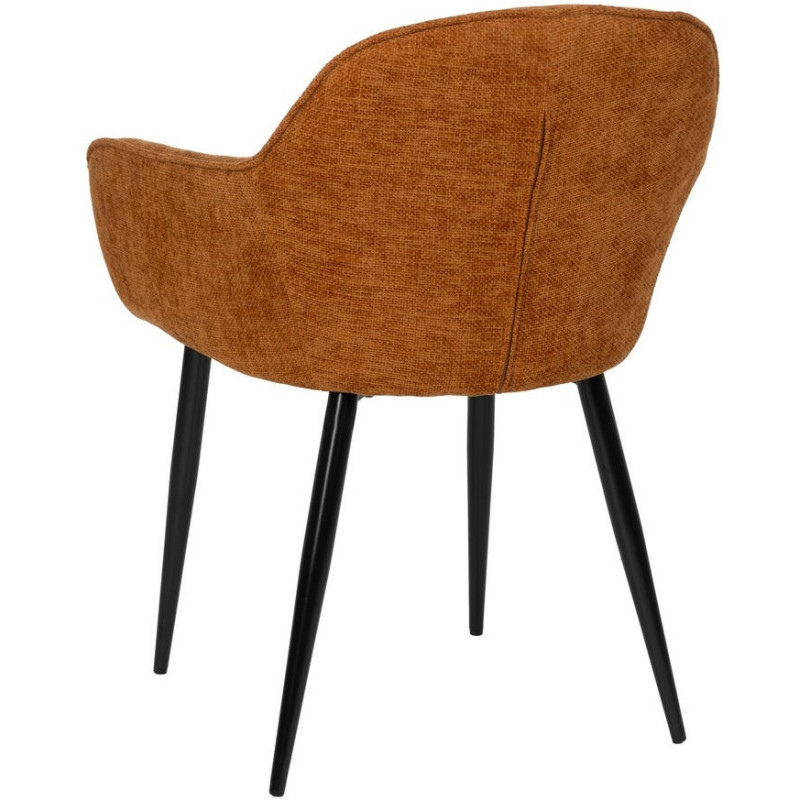 Fauteuil de table contemporain chic Tissu Terracotta Métal Noir Varelo - 3
