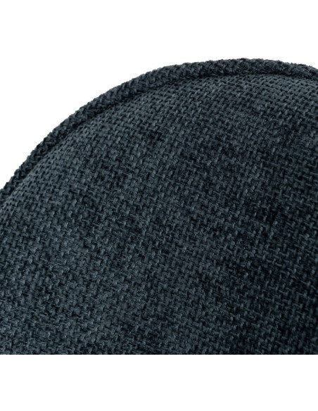 Fauteuil de table contemporain chic Tissu Bleu Métal Noir Varelo - 6