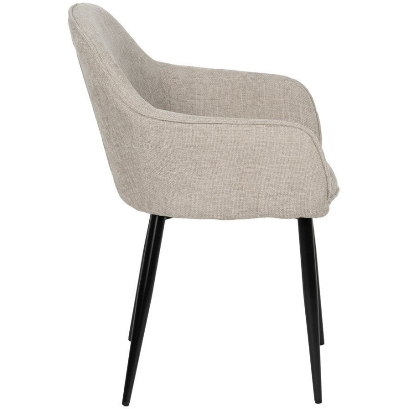 Fauteuil de table contemporain chic Tissu Gris Métal Noir Varelo - 2