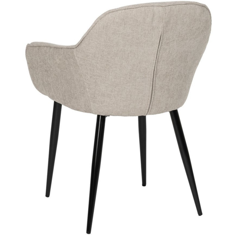 Fauteuil de table contemporain chic Tissu Gris Métal Noir Varelo - 3