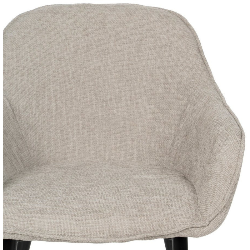 Fauteuil de table contemporain chic Tissu Gris Métal Noir Varelo - 4