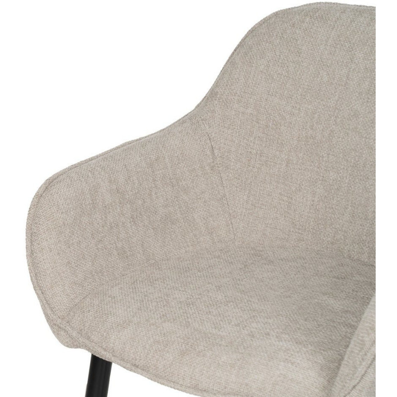 Fauteuil de table contemporain chic Tissu Gris Métal Noir Varelo - 5