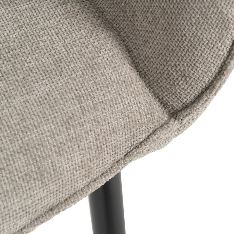 Fauteuil de table contemporain chic Tissu Gris Métal Noir Varelo - 7