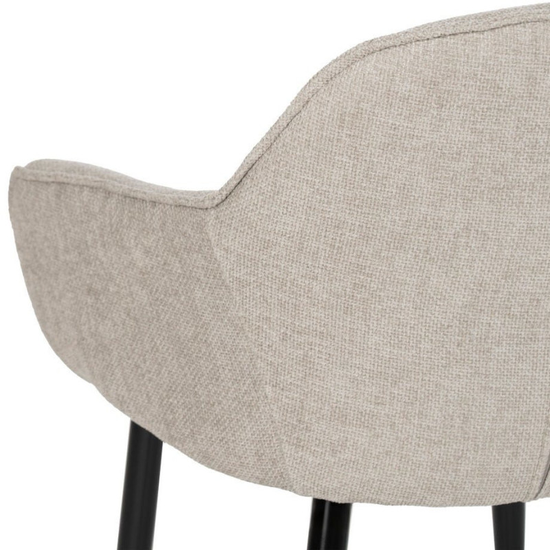 Fauteuil de table contemporain chic Tissu Gris Métal Noir Varelo - 8