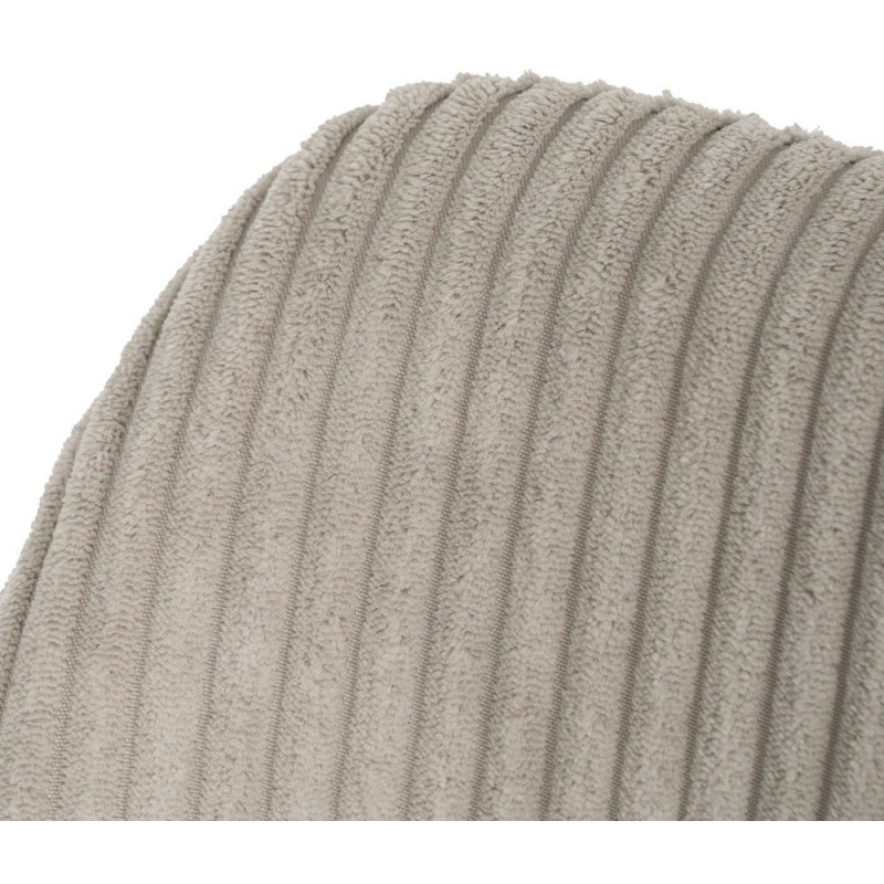 Fauteuil de table moderne chic Velours Beige Côtelé Métal Noir Belira (Lot de 2) - 6