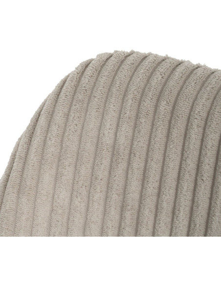 Fauteuil de table moderne chic Velours Beige Côtelé Métal Noir Belira (Lot de 2) - 6